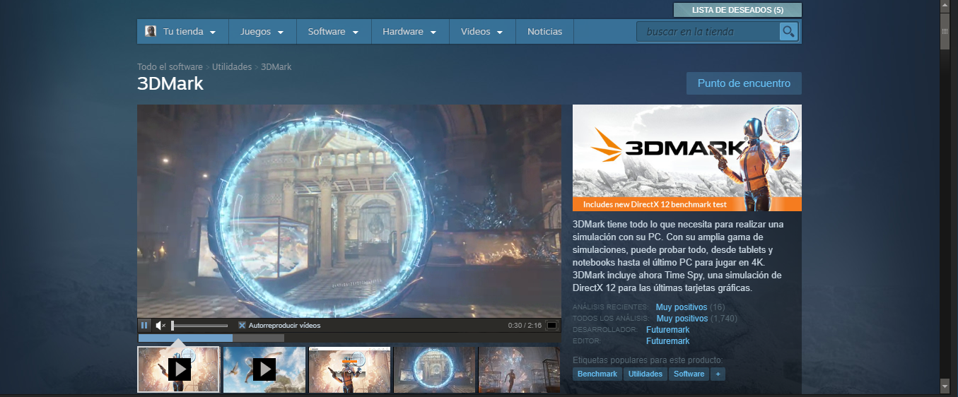 3DMark en Steam