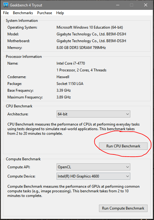 Análizar CPU