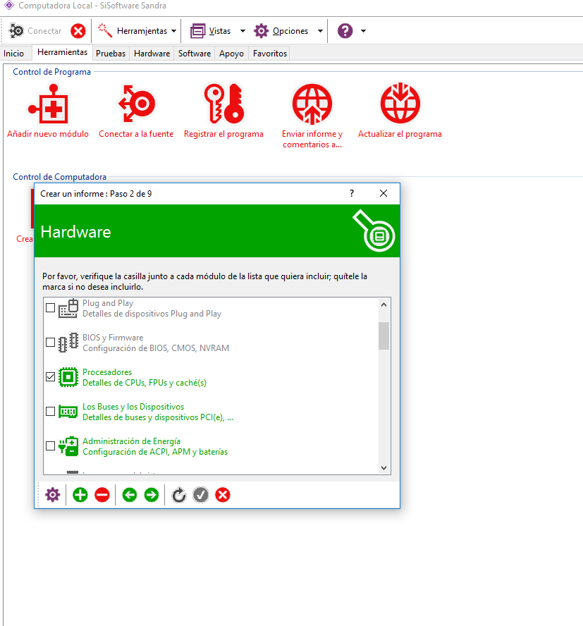 Seleccionar el Hardware